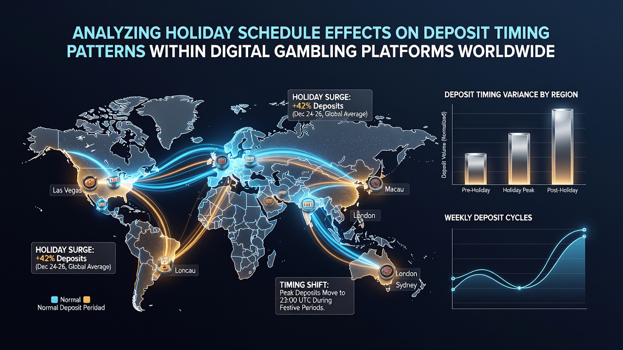 Global digital gambling platforms showing deposit activity spikes during holiday periods