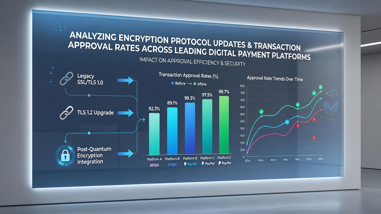 Comparative charts of transaction approval rates before and after encryption protocol migrations on poker platforms