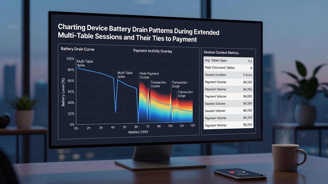 Graph displaying battery drain curves linked to payment method changes in poker applications