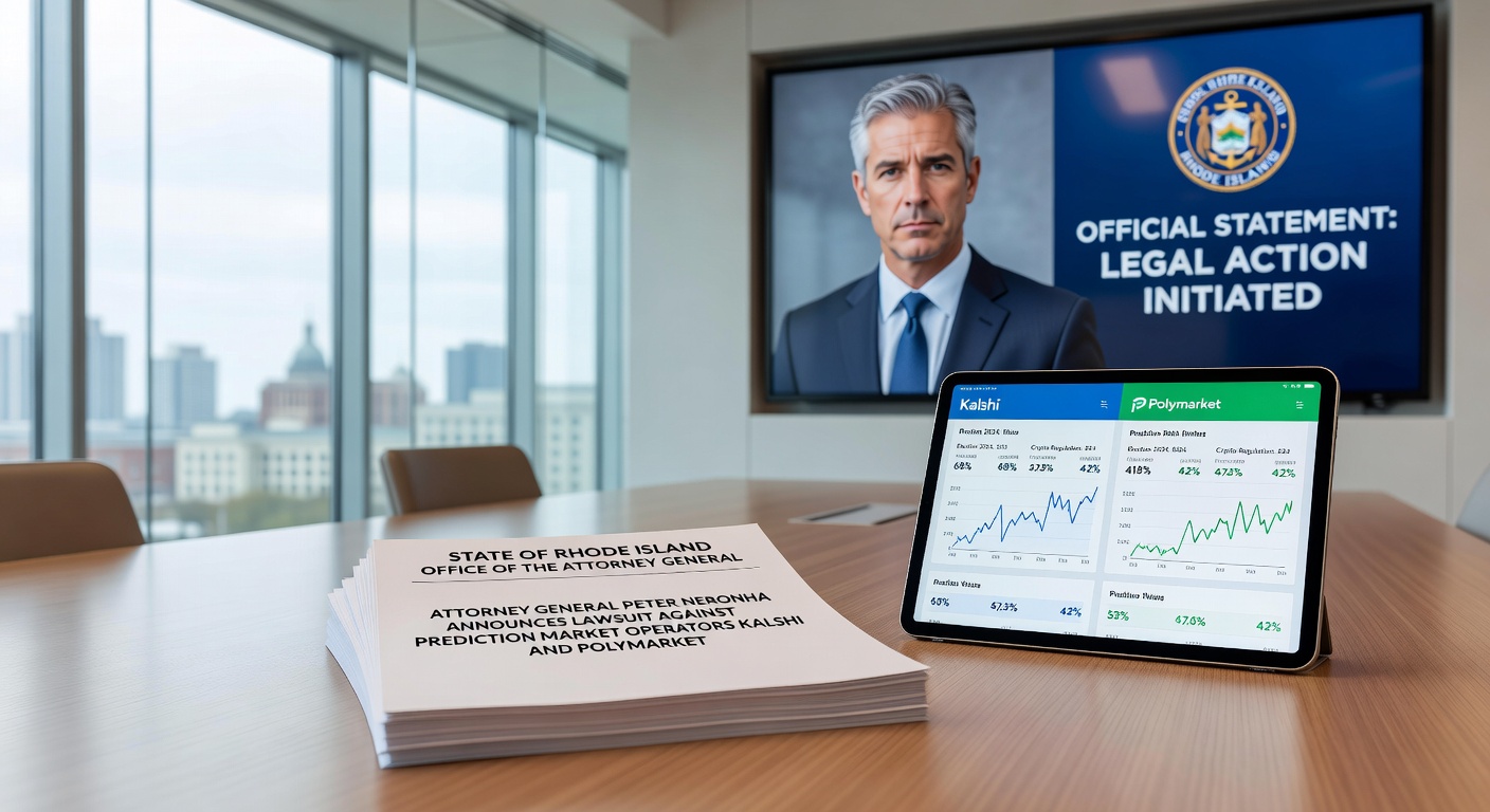 Courtroom gavel with icons of betting apps and Wisconsin map highlighting Dane County