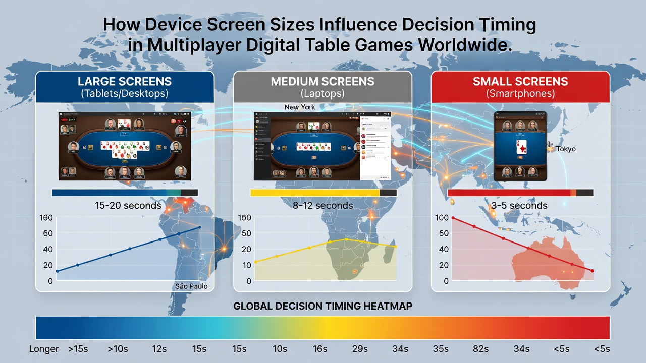 Close-up comparison of decision timing dashboards on different device sizes during live multiplayer table game rounds