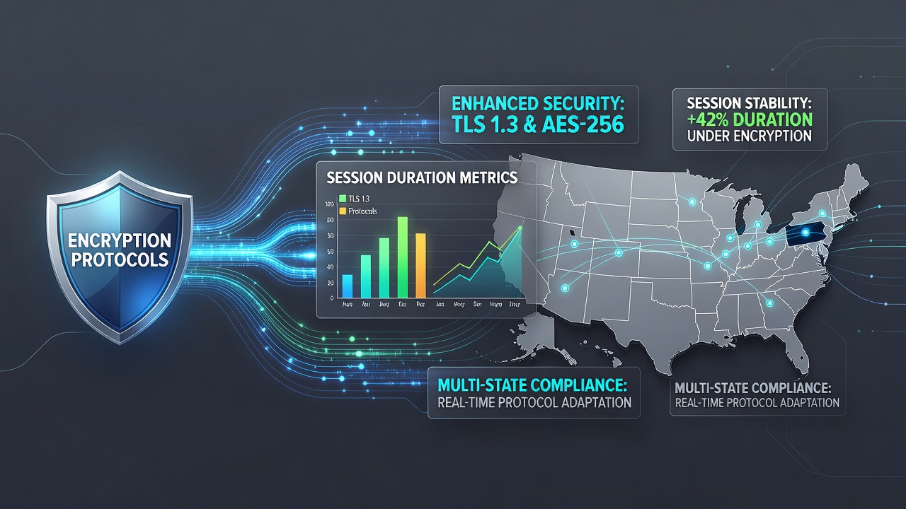 Diagram showing how encryption overhead affects user engagement across state lines in wagering apps