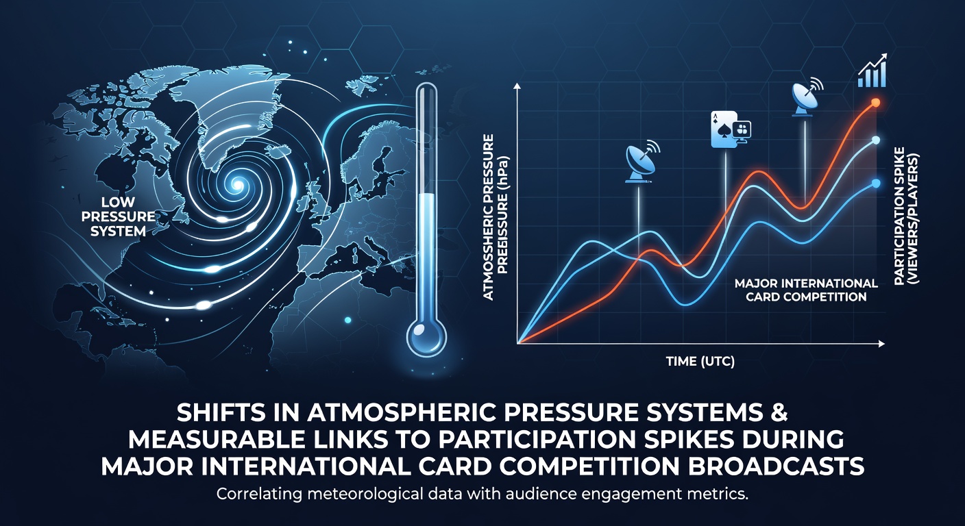 Atmospheric pressure charts overlaid with viewership graphs from international card events