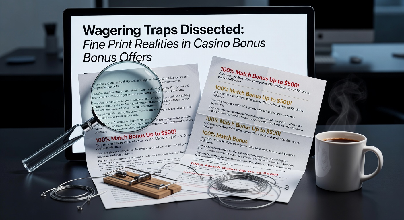 Infographic breaking down casino game contribution rates to wagering requirements, showing slots at 100% versus table games at 10%